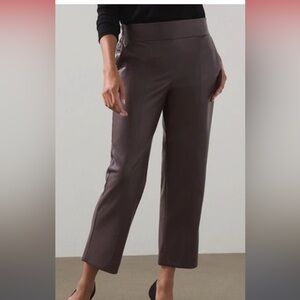 NWOT Chico's Cherry Brunette, Faux Leather Pull On Cropped Pant size 4